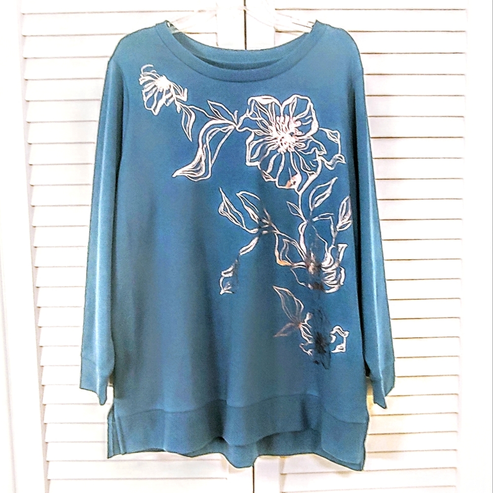 Silver Flower Stylish Sweatshirt